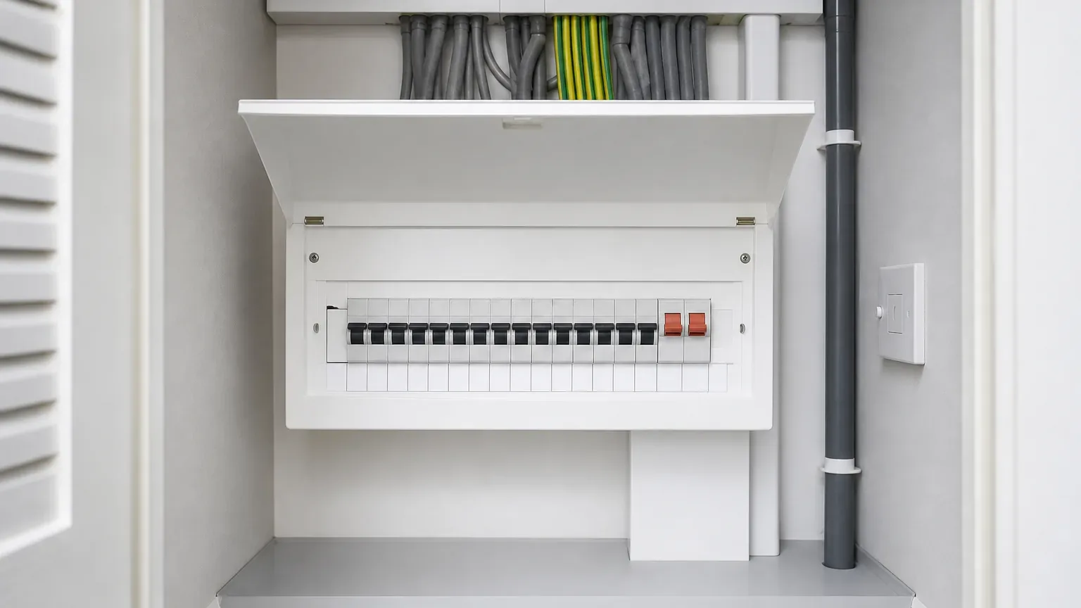 Illustrative AI-generated consumer unit replacement project image for a electrician website demonstration